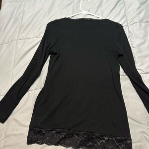 Torrid Elegant Black Lace Trim Top